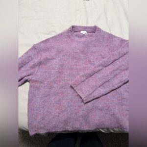 Topshop Oversized Pink Cowl Neck Sweater